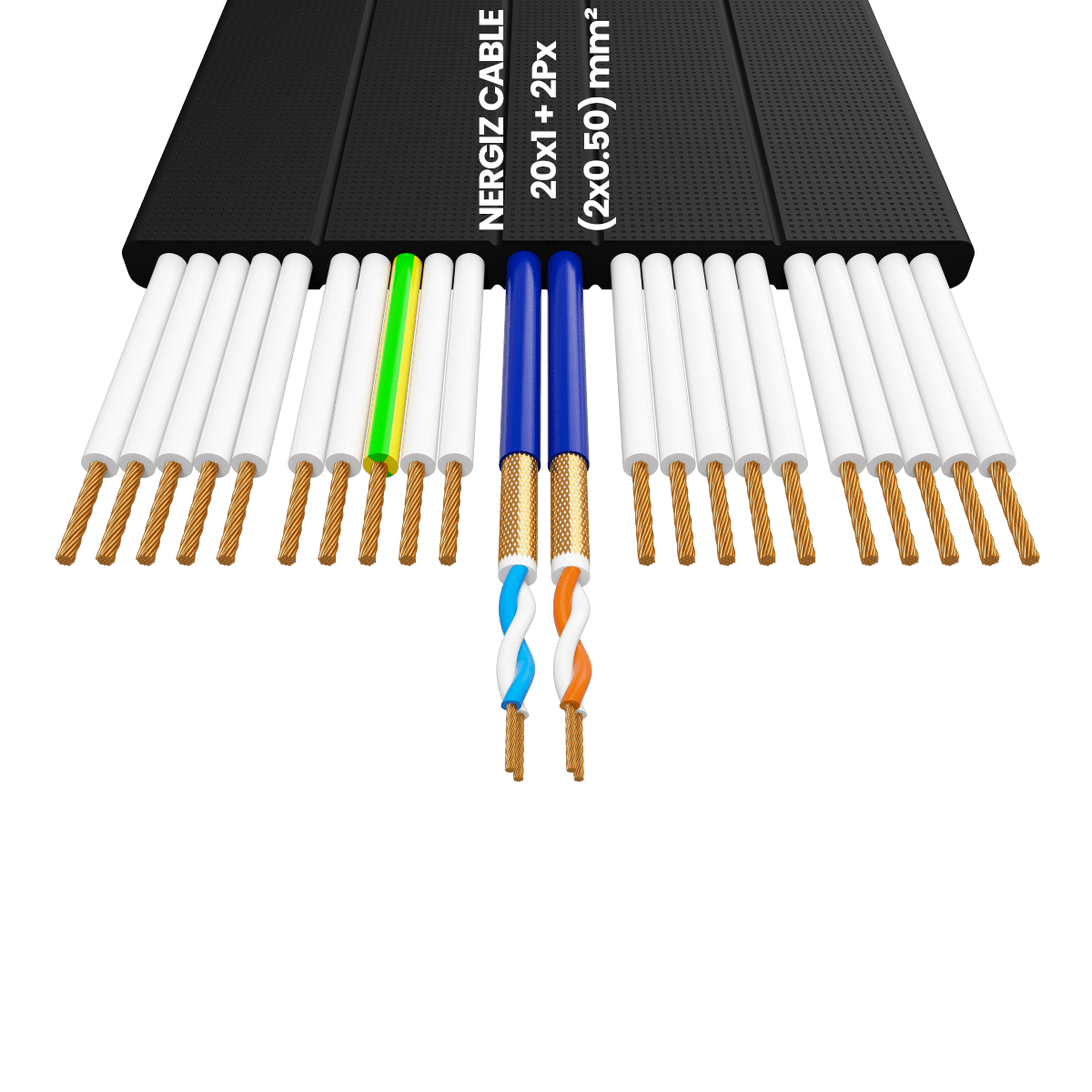 Look20x1 + 2Px(2x0.50) mm² H05VVH6-F Shielded Elevator CableShielded Flat Cables